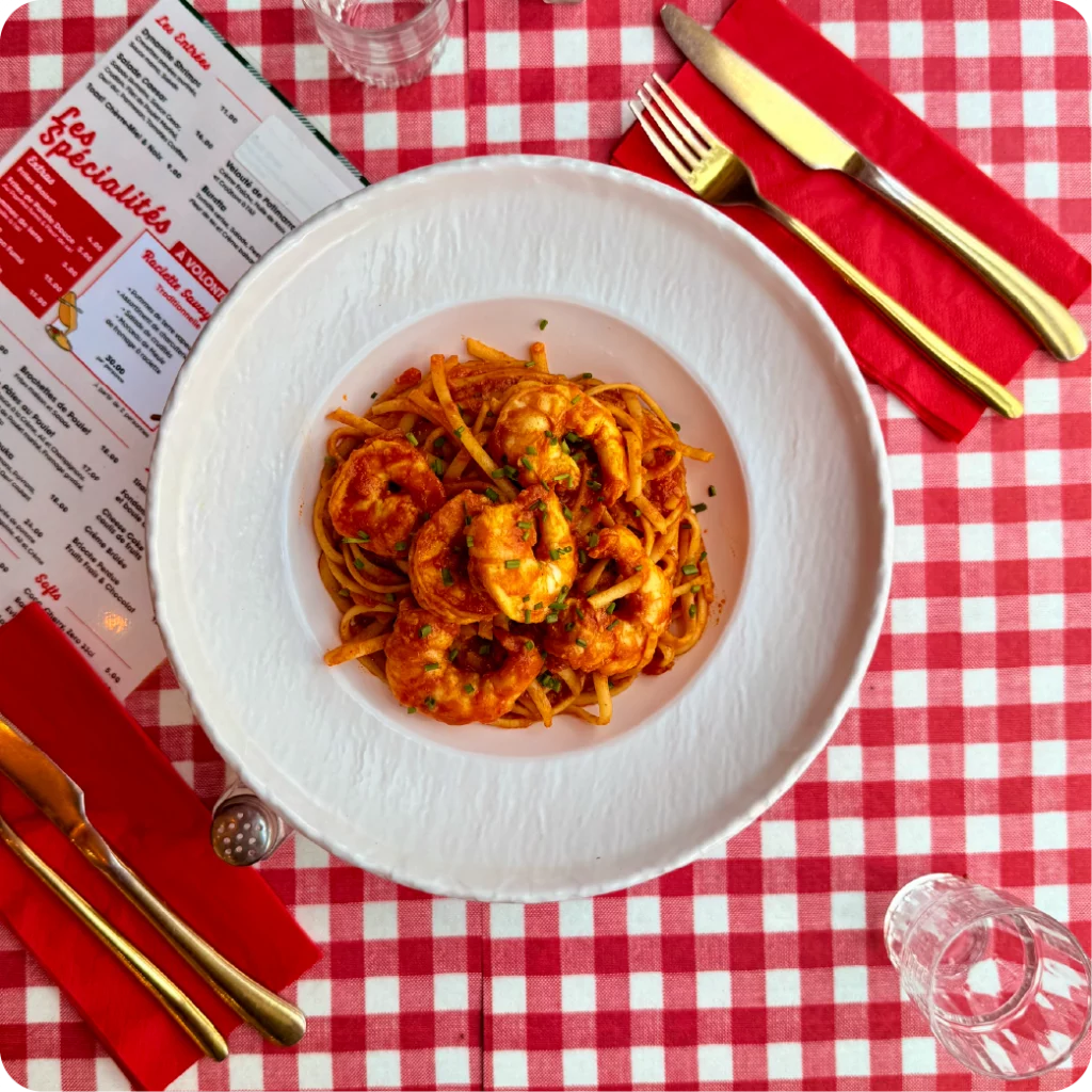 Linguines aux gambas