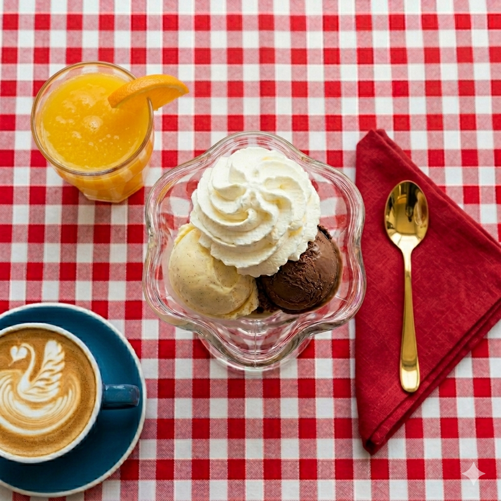 coupe de glace à la vanille et au chocolat
